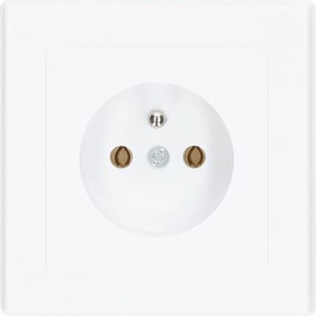 Gniazdo pojedyncze z uziemieniem JOWISZ biały - TIMEX-ELEKTRO