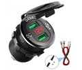 GNIAZDO SAMOCHODOWE ŁADOWARKA 2x USB 3,1A 12V 24V MC3084G BLACK FREEDCONN - FreedConn