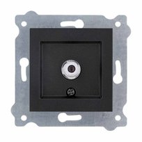 Gniazdo sat z filtracją Exen typu F Czarny Metalik