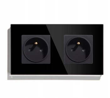 Gniazdo Szklane Z Bolcem Podwójne Czarne - APPIO DLED