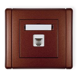 Gniazdo telefoniczne pojedyncze 1xRJ11, 4-stykowe, beznarzędziowe, Karlik Flexi, 9FGT-1 - Karlik