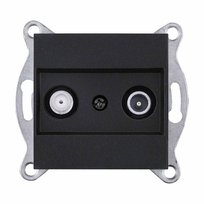 Gniazdo TV-SAT końcowe Exen Czarny Metalik