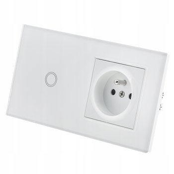 Gniazdo Z Bolcem Wyłącznik Led Pojedynczy Biały - Appio