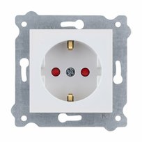 Gniazdo z uziemieniem Exen Schuko 2+e i przesłonami torów prądowych  Exen Biały