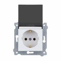 Gniazdo z uziemieniem Exen Schuko  2p+e i pokrywą gniazda Exen Biały