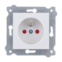 Gniazdo z uziemieniem i przesłonami torów prądowych  Exen Biały