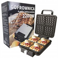GOFROWNICA 2200W CZARNA NA 4 GOFRY MOCNA REGULOWANA MOC