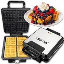 Gofrownica Na 4 Gofry Regulacja Temperatury Mocna Niewyciekająca 2000W