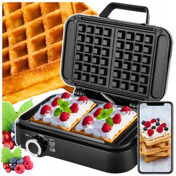 GOFROWNICA OPIEKACZ DO GOFRÓW 2200W MOCNA Z REGULACJĄ TEMPERATURY CZARNA - Inny producent