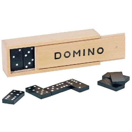 Domino w drewnianym pudełku, gra logiczna, Goki