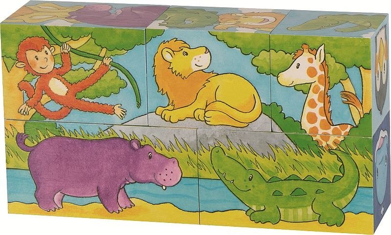 Goki, klocki z obrazkami Małe Zoo zwierzaki