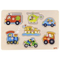 Goki, puzzle z uchwytami Środki transportu Goki