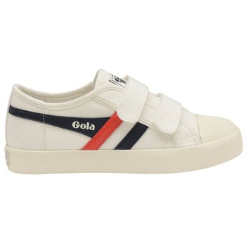 Gola Classics Kids Coaster Strap Trainers Off White/Navy/Red CKA478WE - 32 - GOLA