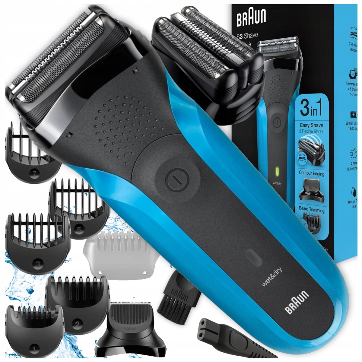 Braun GOLARKA BRAUN Z TRYMEREM DO GOLENIA BRODY ZAROSTU GOLARKA MASZYNKA ZESTAW