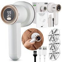 GOLARKA DO UBRAŃ TKANIN TAPICERKI MOCNA AKUMULATOROWA USB 2000mAh+ 3 ostrza