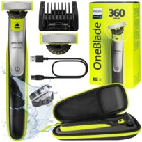 Golarka elektryczna PHILIPS OneBlade 360 QP2734/23 - zielona z etui do brody trymer akumulatorowa wodoodporna Philips