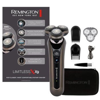 Golarka Elektryczna Remington X9 Limitless X Z Hybrydowym Systemem Tnącym Synx Rotacyjna Na Mokro I Na Sucho, Trymer Bezprzewodowa 360° Pivotball Technologia Shave-Learn Led Xr1795 - Inny producent