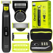 Golarka hybrydowa PHILIPS OneBlade Pro QP6542/15 - twarz ciało etui ostrza 360 stylizacja precyzja akumulator podróż Philips