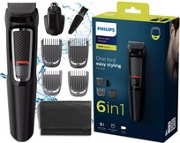 GOLARKA MASZYNKA PHILIPS TRYMER DO ZAROSTU WŁOSÓW BRODY NOSA USZU 6W1 ETUI