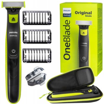 Golarka PHILIPS OneBlade QP2724/10 - zielony trymer do zarostu brody twarzy ciała bez podrażnień na mokro i sucho z etui i 3 nasadkami - Philips