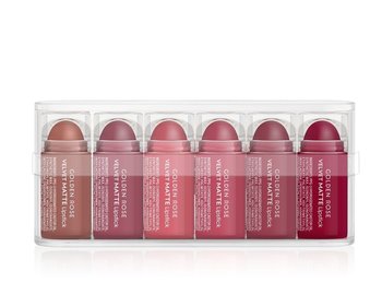 Golden Rose, Velvet Matte Lipstick, zestaw mini pomadek do ust - Golden Rose