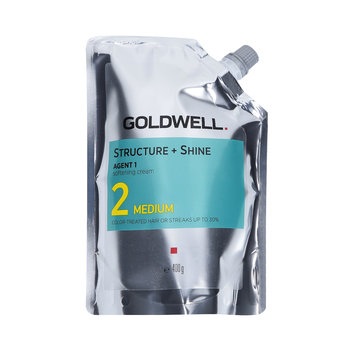 Goldwell, Structure + Straight Shine Agent 1-2 Medium, Zmiękczający Krem Do Włosów Do Trwałego Prostowania, 400 g - Goldwell