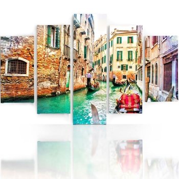 Gondolas in Venice 150x100 (5 panele) - Legendarte