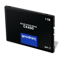 Goodram SSD 2 TB CX400 Gen.2 2048 GB Dysk półprzewodnikowy SSD z interfejsem SATA III Chipy pamięci 3D TLC NAND Flash 2,5 cala przyspieszające działanie komputera nawet 10-krotnie Czarny 2048 GB 2 TB