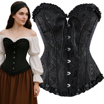 Gorset Overbust Sznurowany Wiązany Modelujący Talię Gotycki Cosplay Xl Xxl - Hopki