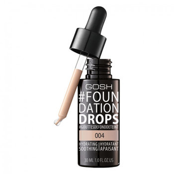 Gosh, Foundation Drops, nawilżająco-wygładzający podkład do twarzy 004 Natural, SPF 10, 30 ml - Gosh