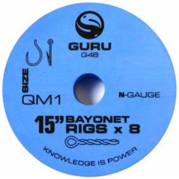 GOTOWE PRZYPONY GURU QM1 WITH BAYONET RIGS 38 CM 0.22 MM - 12 - Guru