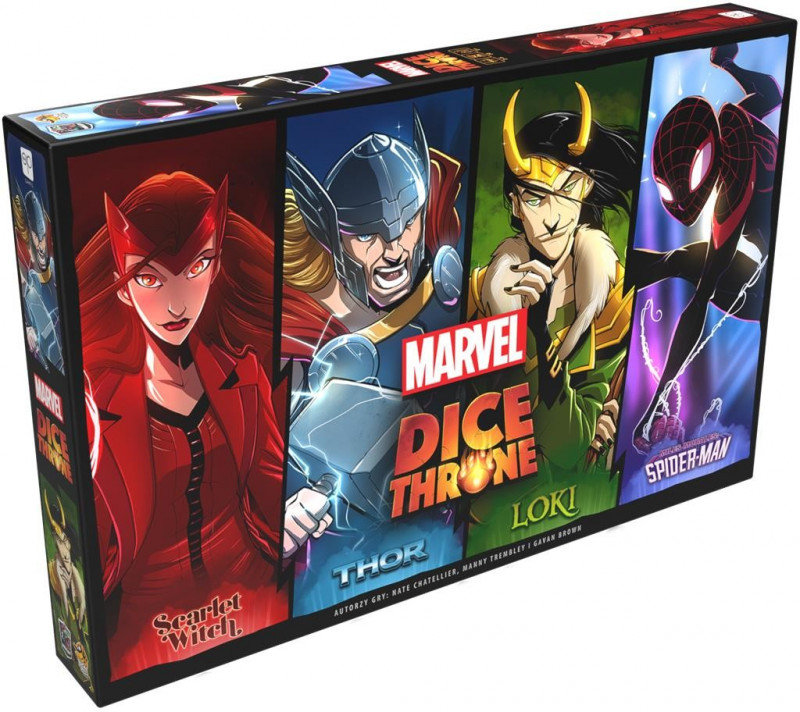 Dice Throne Marvel Box 1 Scarlet Witch, Thor, Loki, Spider-Man, gra planszowa, Lucky Duck Games