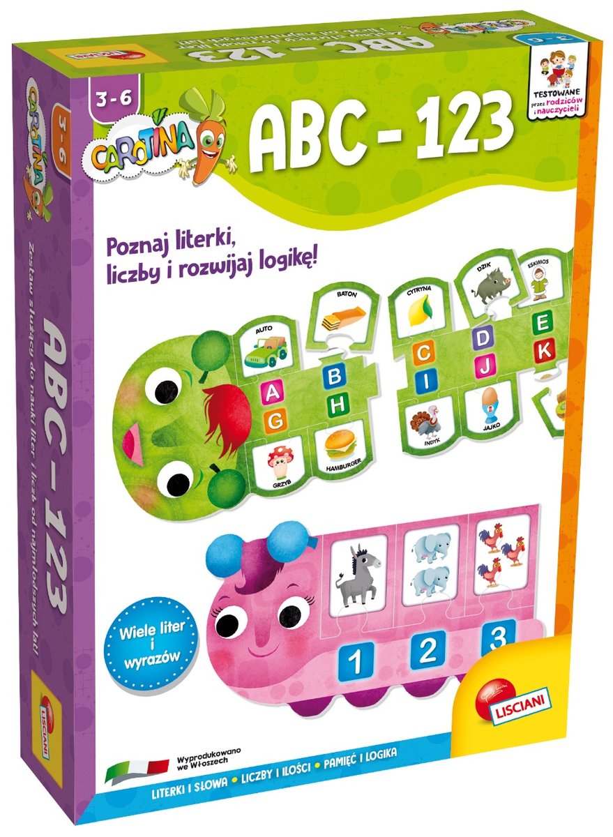 Gra edukacyjna Carotina ABC - 123, Lisciani