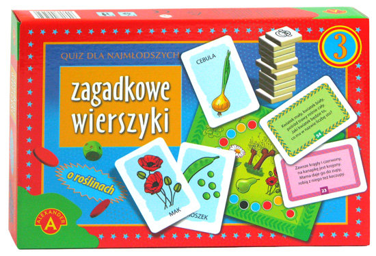 Gra karciana Zagadkowe wierszyki o roślinach, quiz, Alexander