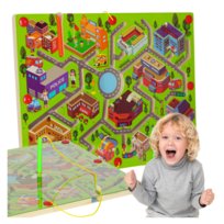 Gra Logiczna Planszowa Labirynt Tablica Mganetyczna Kulki Sorter Montessori