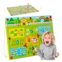 Gra Logiczna Planszowa Labirynt Tablica Mganetyczna Kulki Sorter Montessori