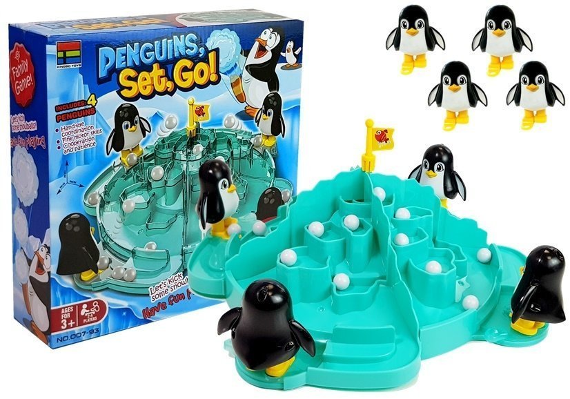 Zdjęcia - Gra planszowa LEAN Toys Gra Pingwiny na Lodowcu Podbijanie Piłek 
