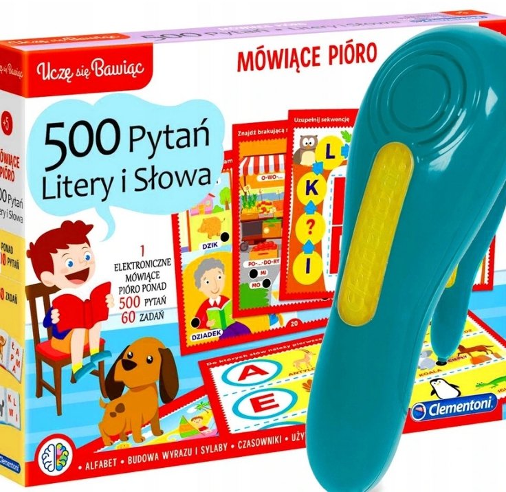 GRA PLANSZOWA EDUKACYJNA MOWIACE PIORO 500 PYTAN PLANSZOWKA DLA DZIECI ...