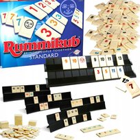 GRA PLANSZOWA LICZBOWA RUMMIKUB DLA 4 GRACZY PLANSZOWKA DLA DZIECI RODZINY