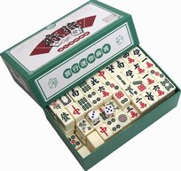 GRA PLANSZOWA MAHJONG TRADYCYJNA CHIŃSKA MINI ZESTAW 144 KAMIENIE ZABAWKA Inna marka