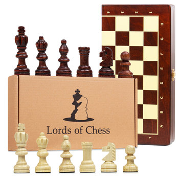 Gra w szachy szachownica wysokiej jakości drewno - Zestaw szachownicy składany z dużymi figurami szachowymi dla dzieci i dorosłych 35X35 cm - Amazinggirl