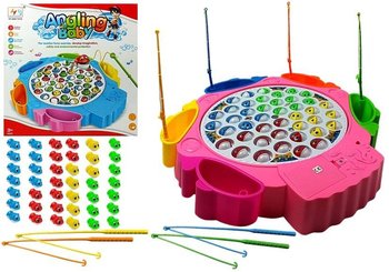 Gra Zręcznościowa Łowienie Rybek 4 Wędki Różowa - Lean Toys