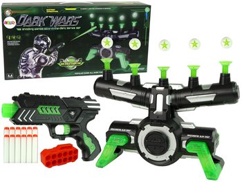 Gra Zręcznościowa Obrotowa Tarcza Świecąca W Ciemności Pistolet Na Strzałki - Lean Toys