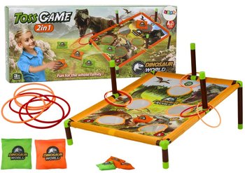 Gra Zręcznościowa Rzut Woreczkiem Obręczą 2w1 Plansza Dinozaury - Lean Toys