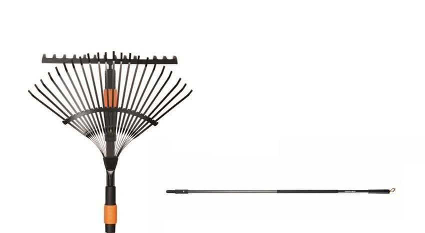 Grabie uniwersalne+grabie wachlarzowe+trzonek FISKARS Quikfit, zestaw