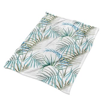 Grafika koc pled na łóżko Liście tropikalne wzory, Fabricsy - Fabricsy
