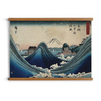 grafika z ramką Góra Fuji fale A2 do salonu drewno, ArtprintCave - ArtPrintCave