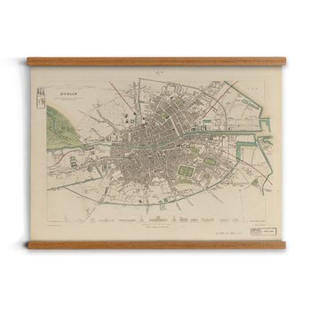 grafika z zawieszką A2 Mapa Dublin naturalny kolor, ArtprintCave - ArtPrintCave