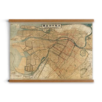 grafika z zawieszką A2 Stara mapa Osaka na prezent, ArtprintCave - ArtPrintCave