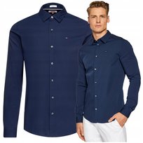 granatowa koszula meska elegancka koszula meska tommy hilfiger slim fit TOMMY JEANS granatowy slim fit koszula hilfiger r.XL